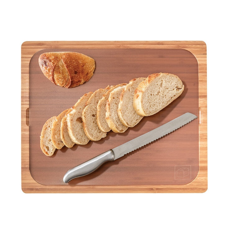 Seville Classics Bamboo Cutting Board with Chopping Mats 42 x 34 cm (British brand)