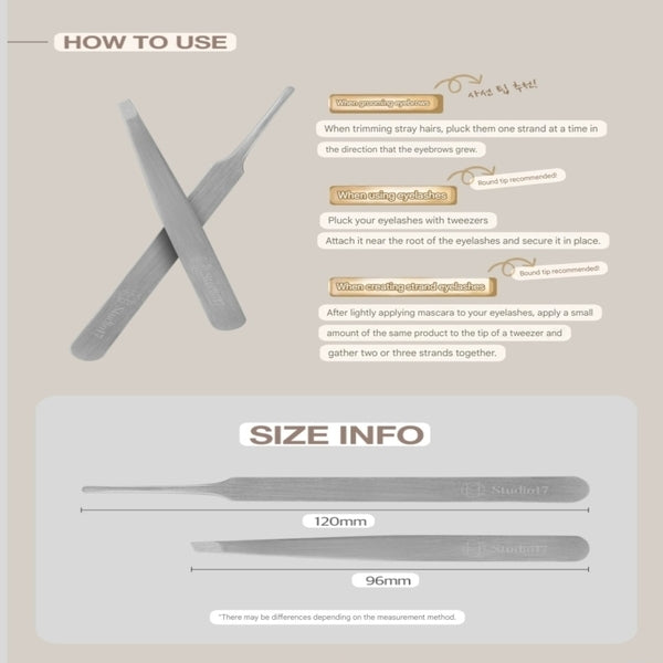 Studio17 Makeup Tweezer Duo Eyebrow Grooming Tool (British brand)