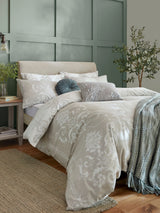 Laura Ashley Josette Grey 200 Thread Count Cotton Sateen Reversible Duvet Cover Set