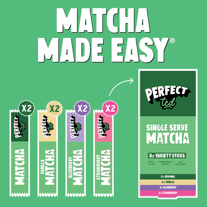 PerfectTed matcha variety pack 8 sachets, UK version