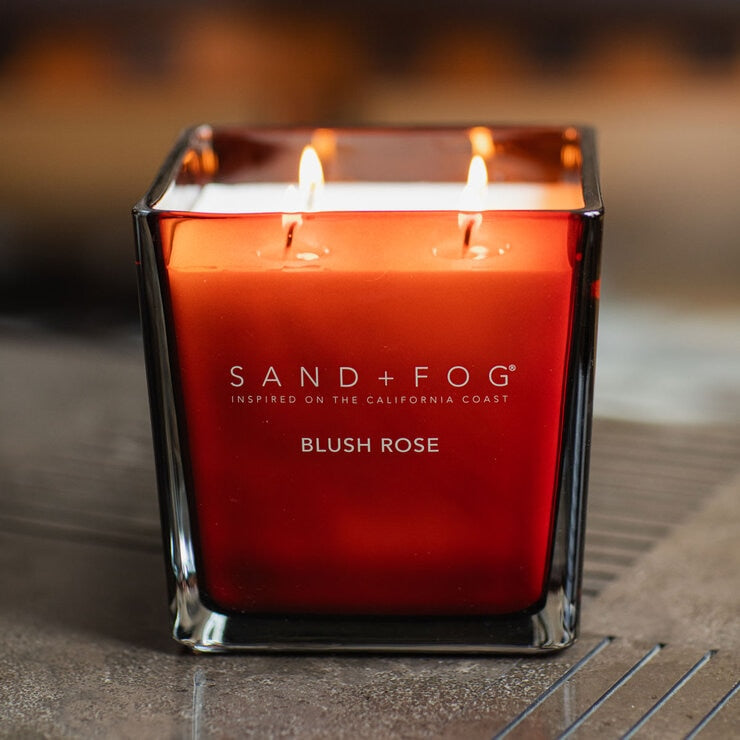 Sand Fog Square 4 Wick Candle in Blush Rose