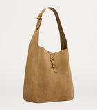 Saint Laurent suede shoulder bag with YSL monogram, UK version