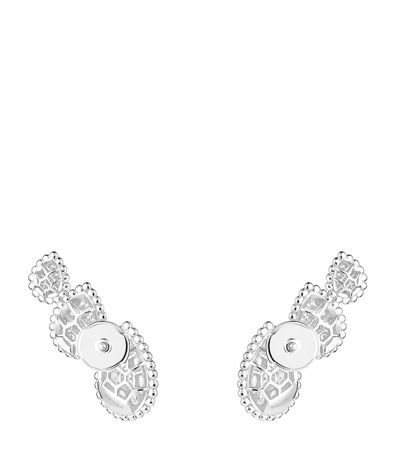 Boucheron Serpent Bohème white gold diamond three motif earrings, UK version