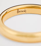 Harrods 18kt yellow gold ring 3mm band, UK version