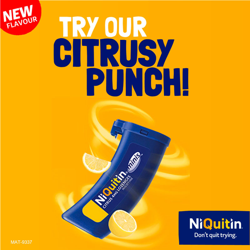 NiQuitin Minis citrus 4mg lozenges pack - British product