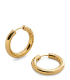 Monica Vinader medium gold vermeil hoop earrings 24mm, imported from the UK