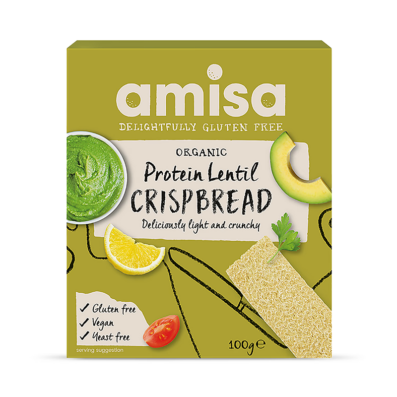 Amisa Organic Protein Lentil Crispbread 100g - British product