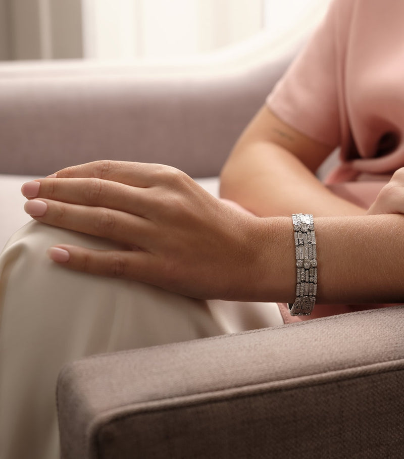 Boodles platinum diamond bracelet National Gallery inspiration, UK version
