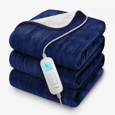 Superdrug Cosi Home Double Fleece & Sherpa Electric Heated Throw Navy- Buy online at McGrocer