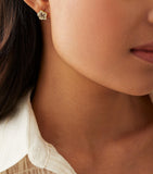 Boodles blossom stud earrings in yellow gold and diamonds (British brand)