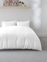 White Easy Care Polycotton Plain Duvet Cover and Pillowcase Set