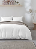 White easy care polycotton plain duvet cover and pillowcase set (British brand)