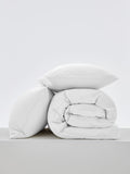 White easy care polycotton plain duvet cover and pillowcase set (British brand)