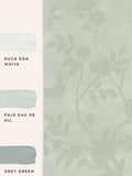 Laura Ashley Eau de Nil Eglantine Silhouette wallpaper 10m (British brand)