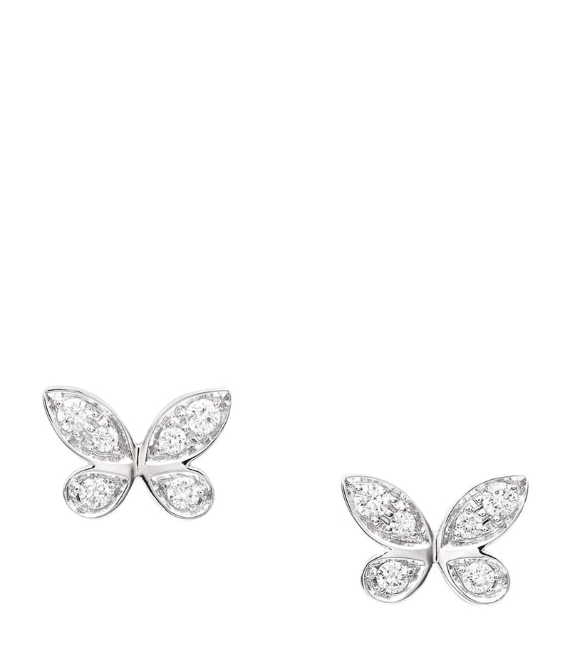 Graff white gold diamond butterfly stud earrings, UK version