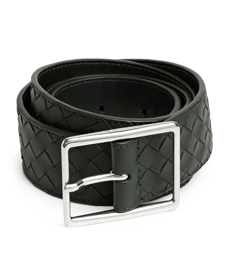 Bottega Veneta Intrecciato leather belt 3.5cm, UK version