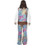 Smiffys groovy hippie costume with top, waistcoat, trousers, headband - British product
