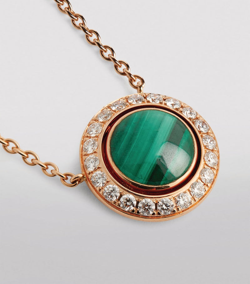Piaget rose gold malachite diamond Possession necklace, UK version