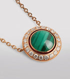Piaget rose gold malachite diamond Possession necklace, UK version