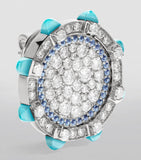 MARLI New York Tip-Top earrings with diamonds and chalcedony (British brand)