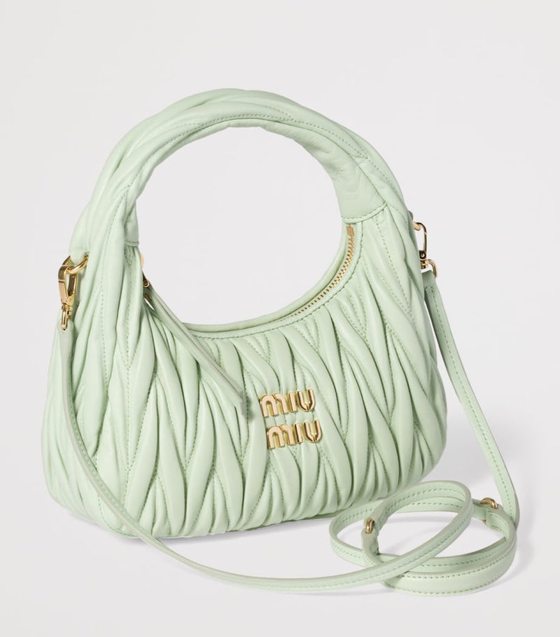 Miu Miu Small Matelassé Lambskin Wander top-handle bag, imported from the UK