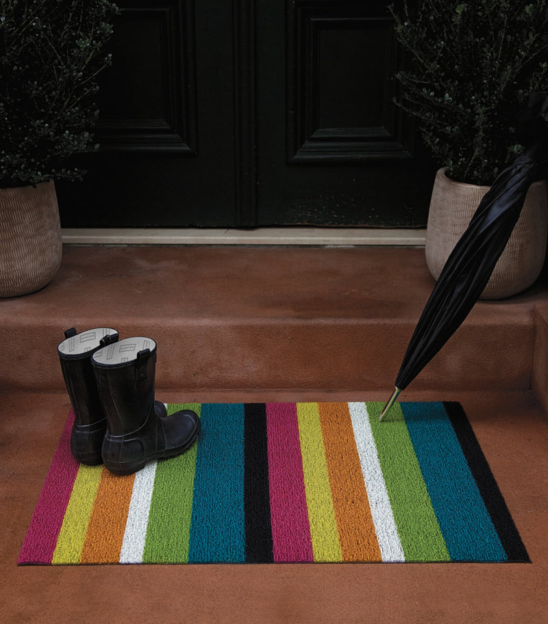 Chilewich Bold Stripe Shag Utility Mat 61cm x 91cm - British product