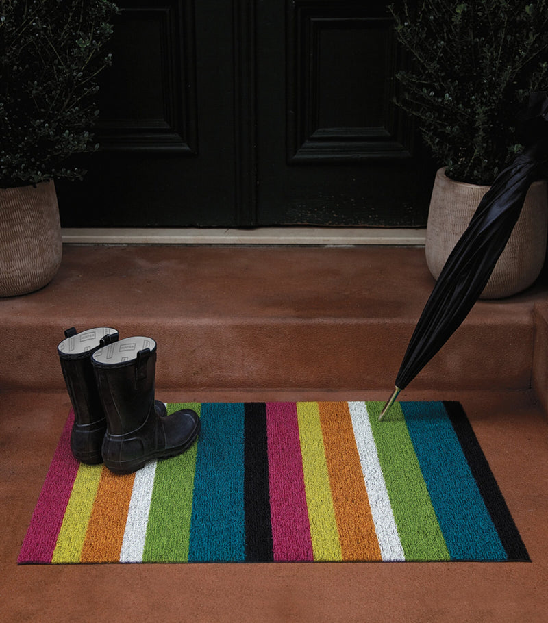 Chilewich Bold Stripe Shag Utility Mat 61cm x 91cm - British product