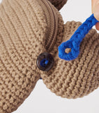 Miki House knitted bear cross-body bag (British brand)