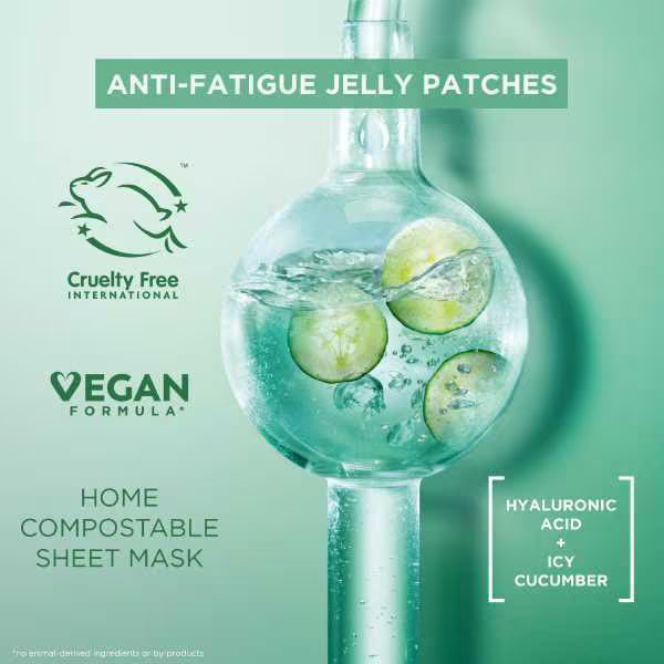Garnier Anti-Fatigue Hyaluronic Acid Cucumber Jelly Eye Patches, UK version