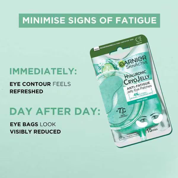 Garnier Anti-Fatigue Hyaluronic Acid Cucumber Jelly Eye Patches, UK version