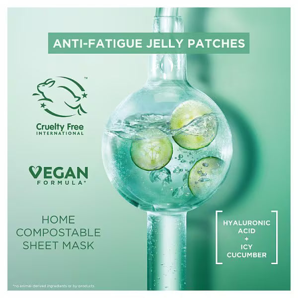 Garnier Anti-Fatigue Hyaluronic Acid Cucumber Jelly Eye Patches, UK version