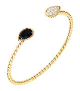 Harrods Boucheron Serpent Bohème Yellow Gold Diamond and Onyx Bangle- Buy online at McGrocer