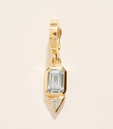 Harrods Azlee Yellow Gold Diamond and Aquamarine March Charm- Buy online at McGrocer