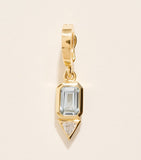 Azlee yellow gold diamond aquamarine March charm, UK version