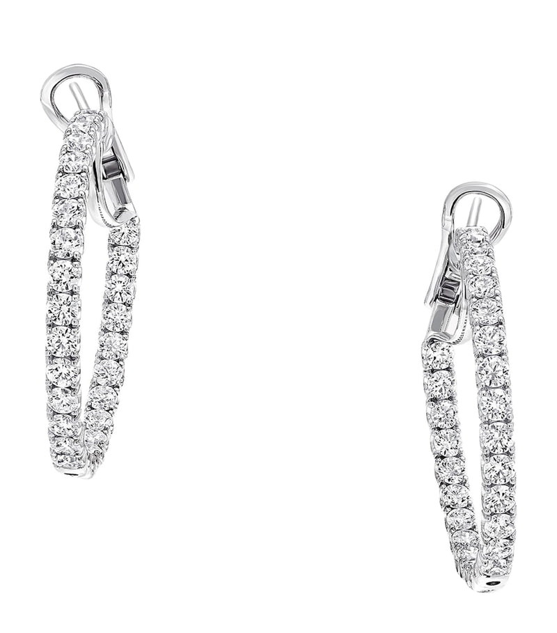 Graff classic hoop earrings in 18kt white gold (British brand)