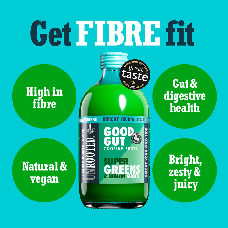 Unrooted Super Greens & Lemon Shots 420ml (British brand)