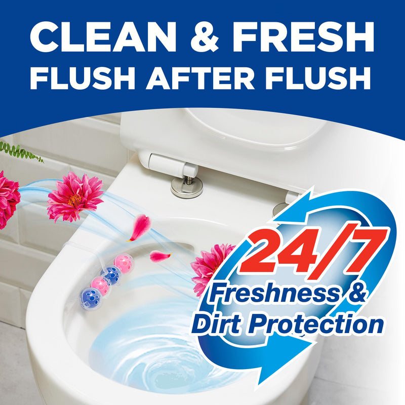 Flower-Scented Toilet Rim Block with 4-Function Formula 50g