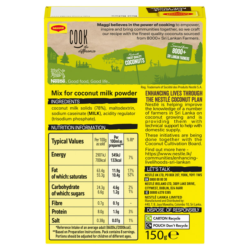 Maggi coconut milk powder mix 150g, imported from the UK