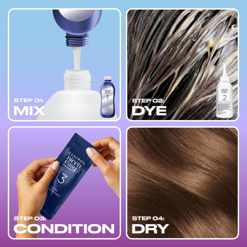 Clairol Nice'N Easy Tone+Gloss Light Brown hair dye - British product