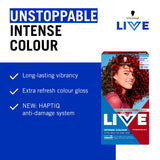 Schwarzkopf Live Intense Colour L68 Volcanic Blaze permanent hair dye, imported from the UK