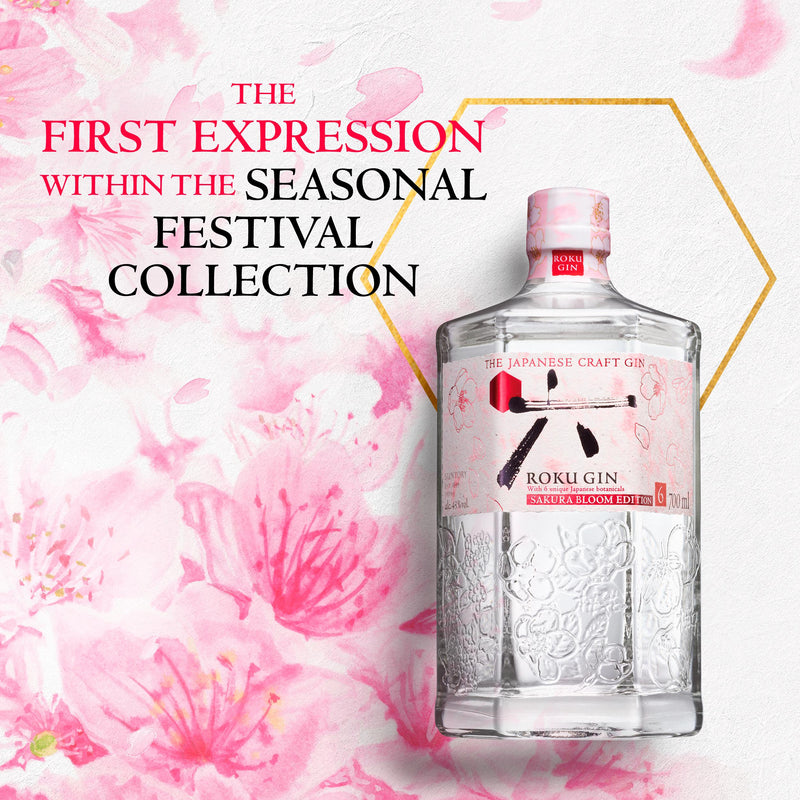 Roku Sakura Bloom Edition Japanese craft gin 70cl, imported from the UK