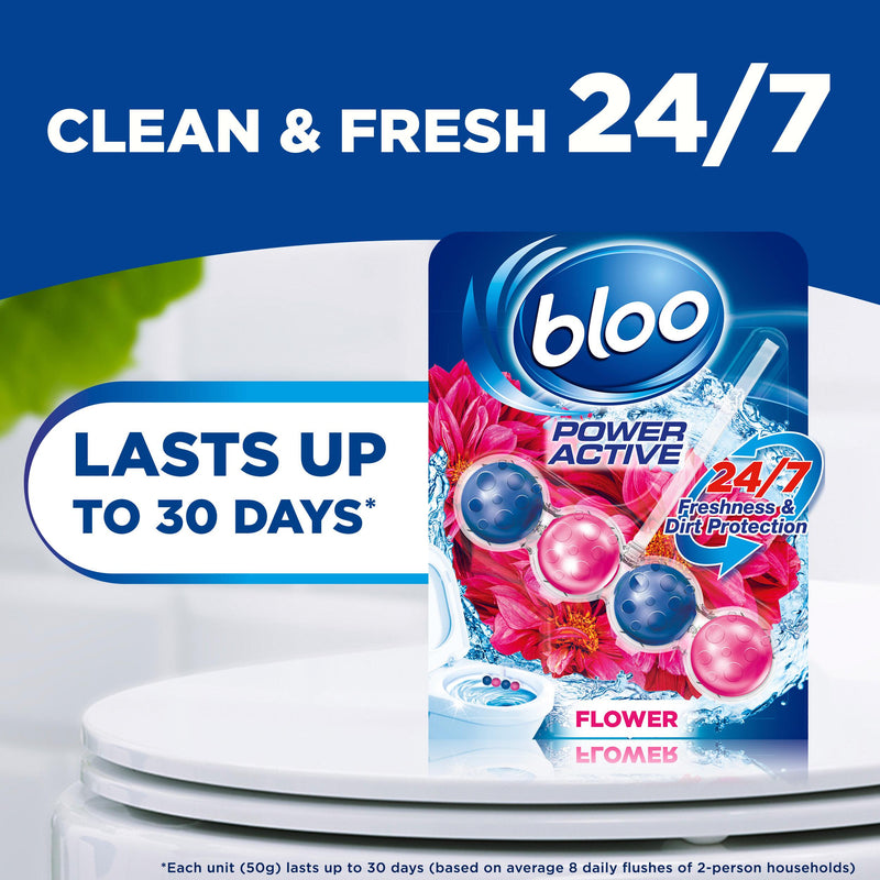 Bloo Power Active flower rim blocks 2x50g, imported from the UK
