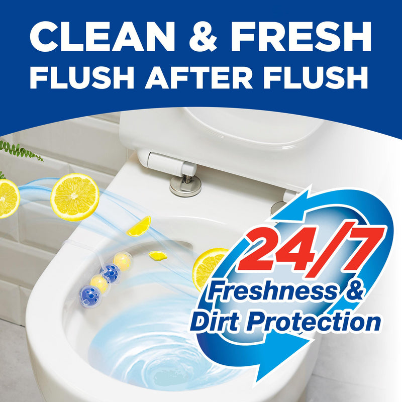 Bloo Power Active lemon toilet rim blocks 2x50g, imported from the UK