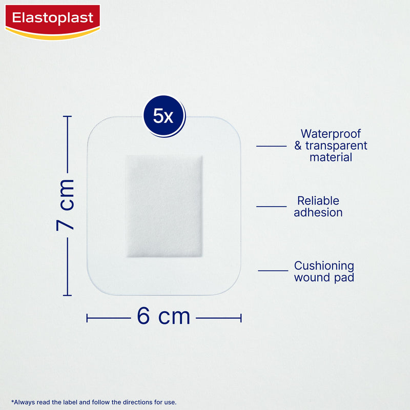 Elastoplast waterproof wound dressings with silver protection 5pk - British product