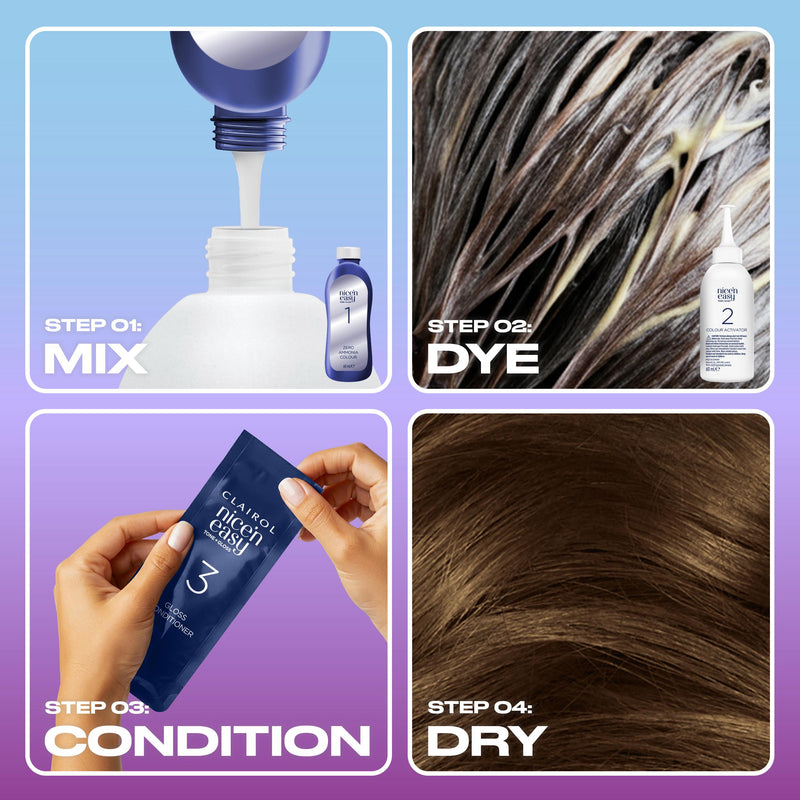 Clairol Nice'N Easy Tone+Gloss hair dye Light Ash Brown, UK version