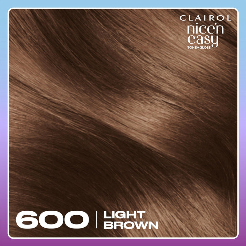 Clairol Nice'N Easy Tone+Gloss Light Brown hair dye - British product
