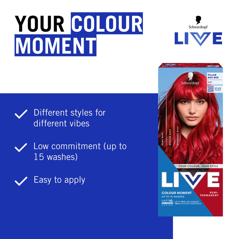 Schwarzkopf Pillar Box Red semi permanent hair dye, UK version