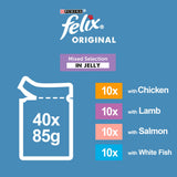 Felix Senior 7+ Mixed Selection wet cat food 40x85g, imported from the UK