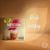 Nescafe cappuccino instant coffee sachets 12x15.5g, imported from the UK