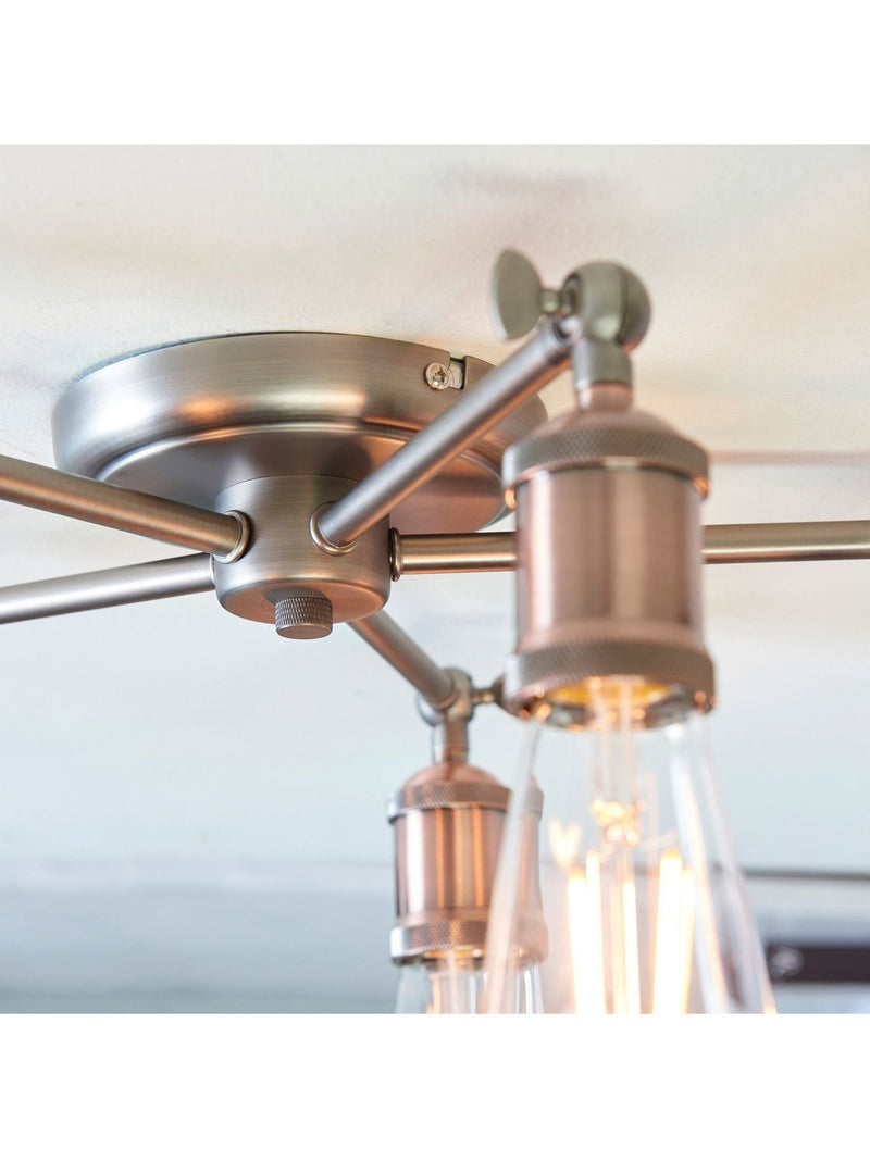 Gallery Home Hamilton flush ceiling light aged copper pewter, UK version